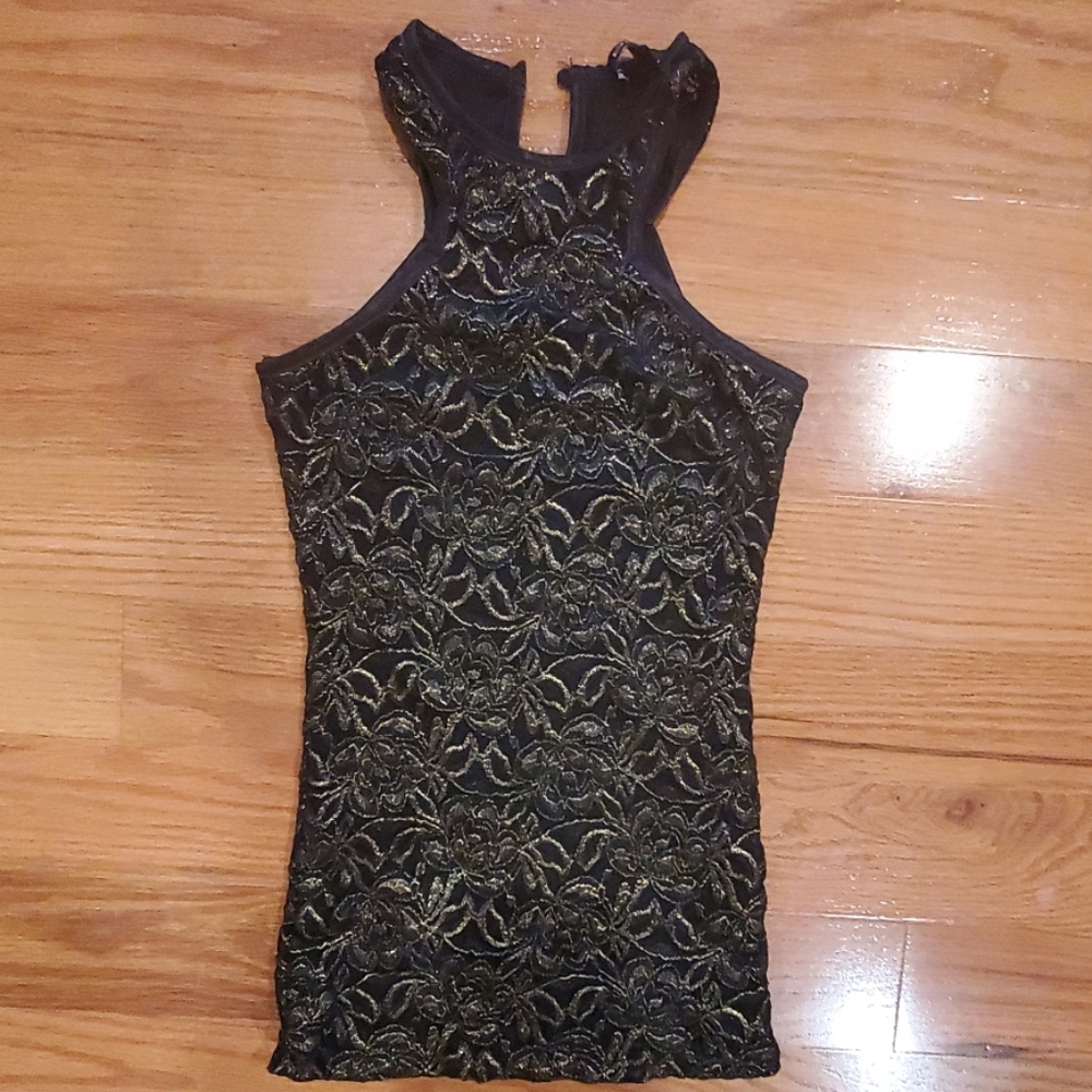 bebe gold and black top